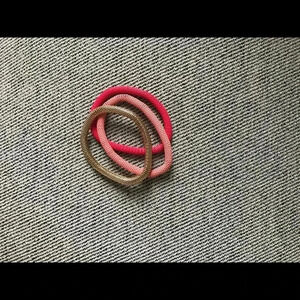 [H & M] Neon Pink, Light Pink, and Gold Bracelets
